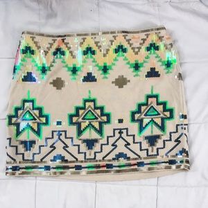 Express Aztec print mini skirt